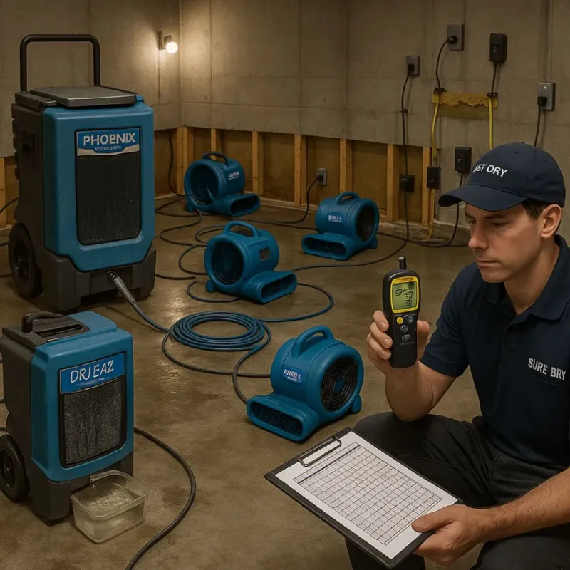 Structural Drying and Dehumidification process in North Lewisburg, OH